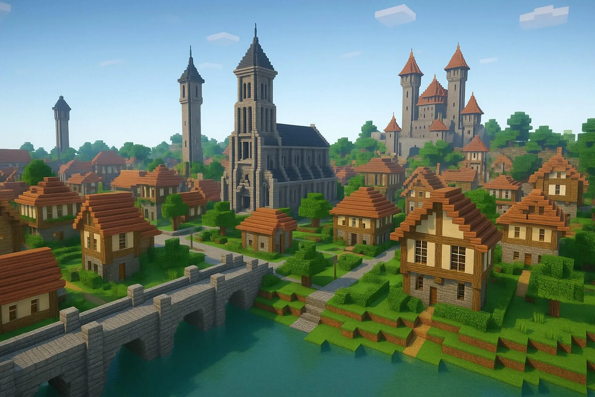 A creative Minecraft world – built by kids and teens like yours