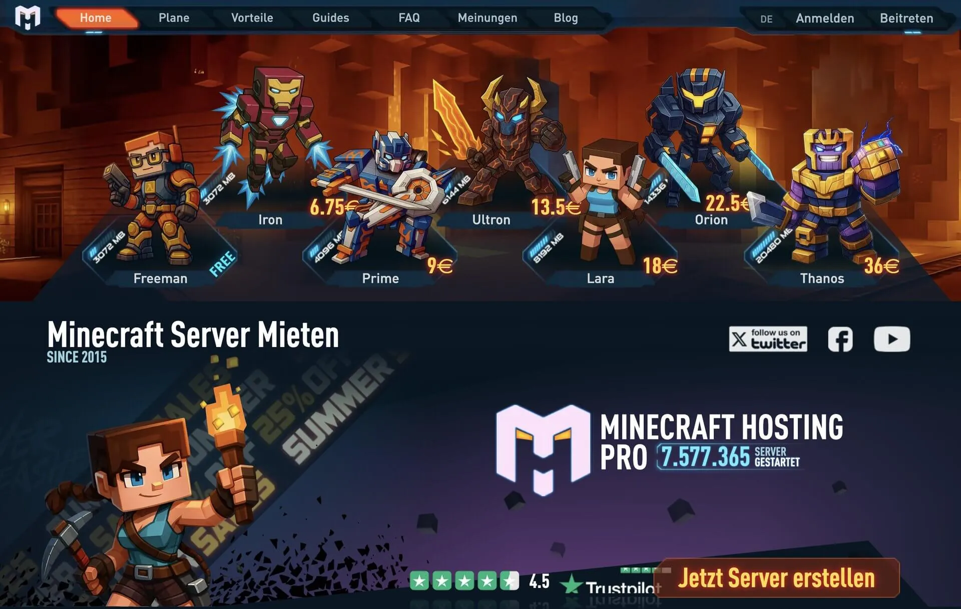 Minecraft Hosting Pro - the Minecraft server specialist