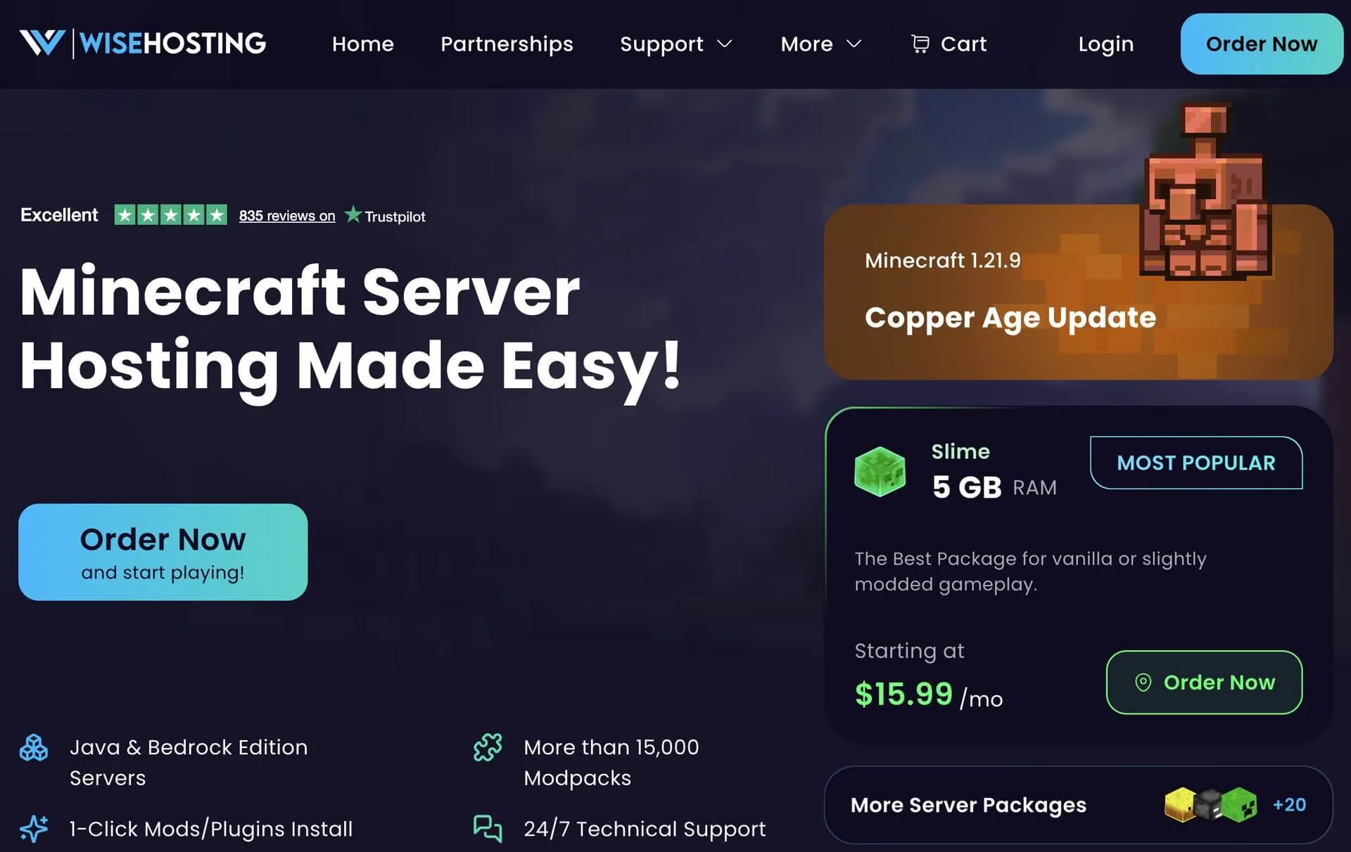 Wisehosting - a Minecraft server provider from Estonia