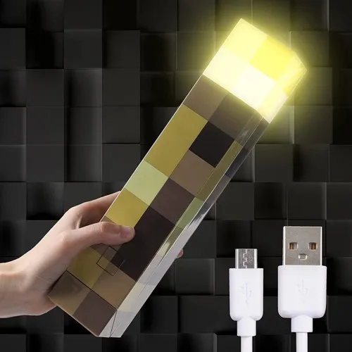 Light-up Wall Torch – Battery & USB Powered, Hand-Held or Wall-Mount Night Lamp