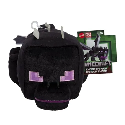 Minecraft Plush Ender Dragon Character Soft Doll, Video Game-Inspired Collectible Toy, 8-inch
