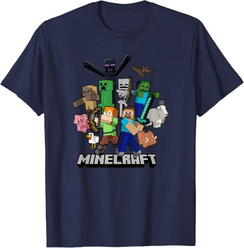 Minecraft Heroes & Enemies Group Shot T-Shirt