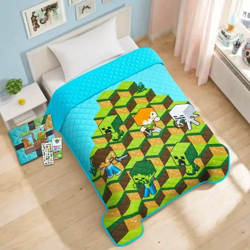 Minecraft Twin Bedding Set – Quilted Bedspread