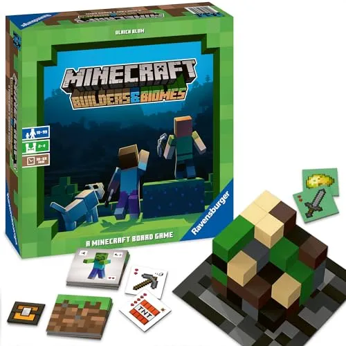 Ravensburger Minecraft: Builders & Biomes – Strategy Board Game, 2-4 Players, Ages 10 & Up