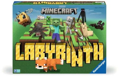 Ravensburger Minecraft Labyrinth – A Strategic Maze Challenge, 2-4 Players, Ages 7 and Up