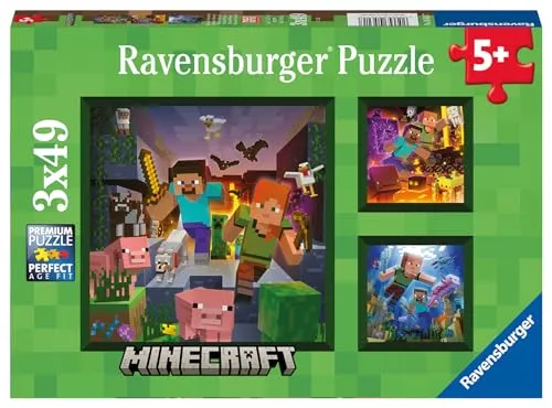 Ravensburger Minecraft Biomes 49-Piece Jigsaw Puzzle 3-Pack